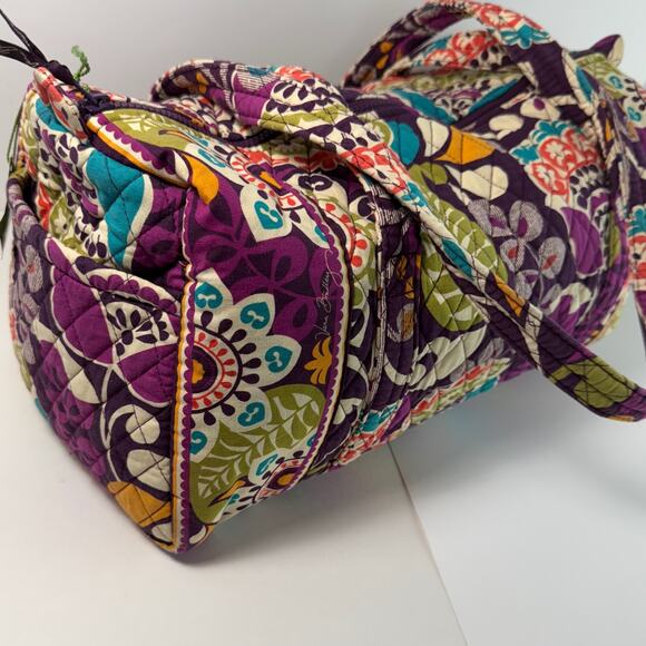 Vera Bradley Small Duffel Plum Crazy with ID Coin Purse - Picture 4 of 14
